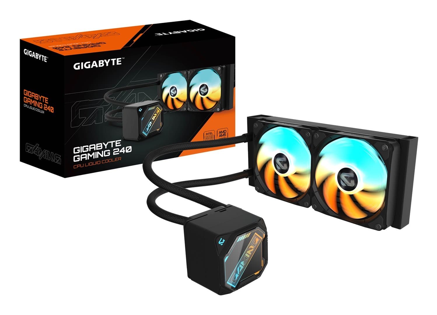 GIGABYTE GAMING 240 Chłodnica cieczy all-in-one, 12 cm, Czarna