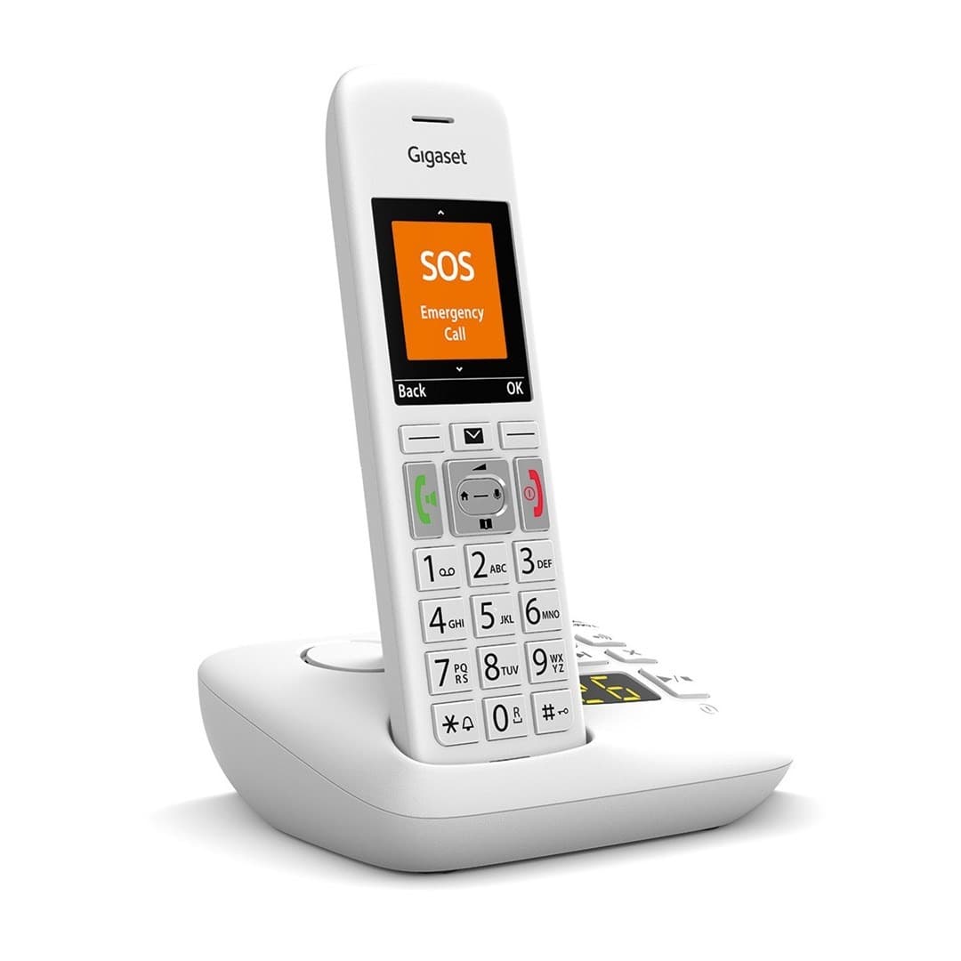 Gigaset E390A Biały - Telefon DECT z identyfikacją dzwoniącego i automatyczną sekretarką