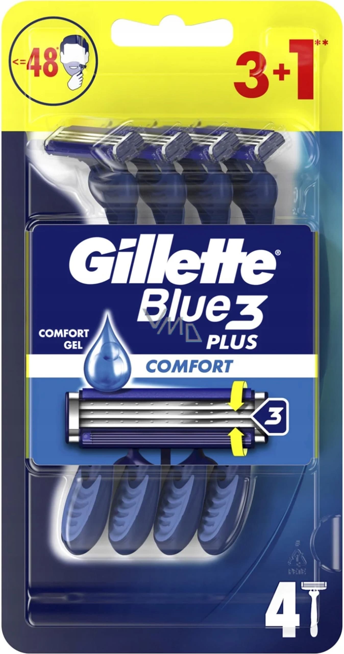 Gillette Blue3 Plus Comfort maszynka do golenia jednorazowa 3+1 sztuki