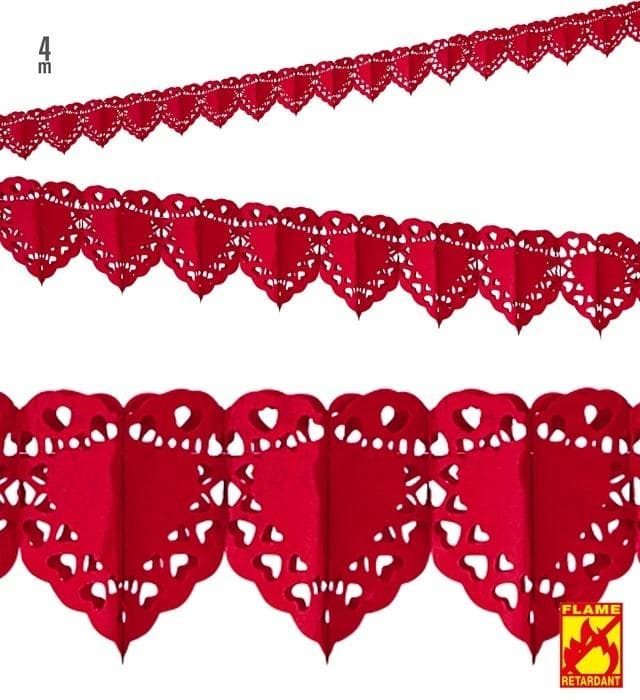 Girlanda dekoracyjna z czerwonymi sercami 4 m