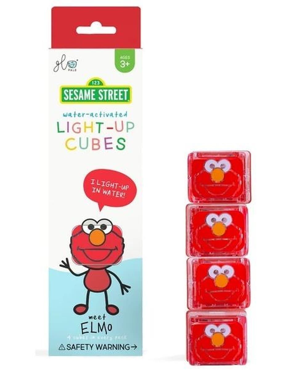 Glo Pals Elmo Ulica Sezamkowa - Kostki sensoryczne świecące w wodzie 4 szt.