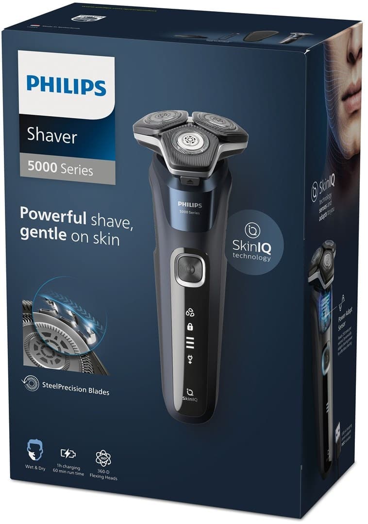 Golarka rotacyjna Philips S5885/35 niebieska 3 ostrza 60 min