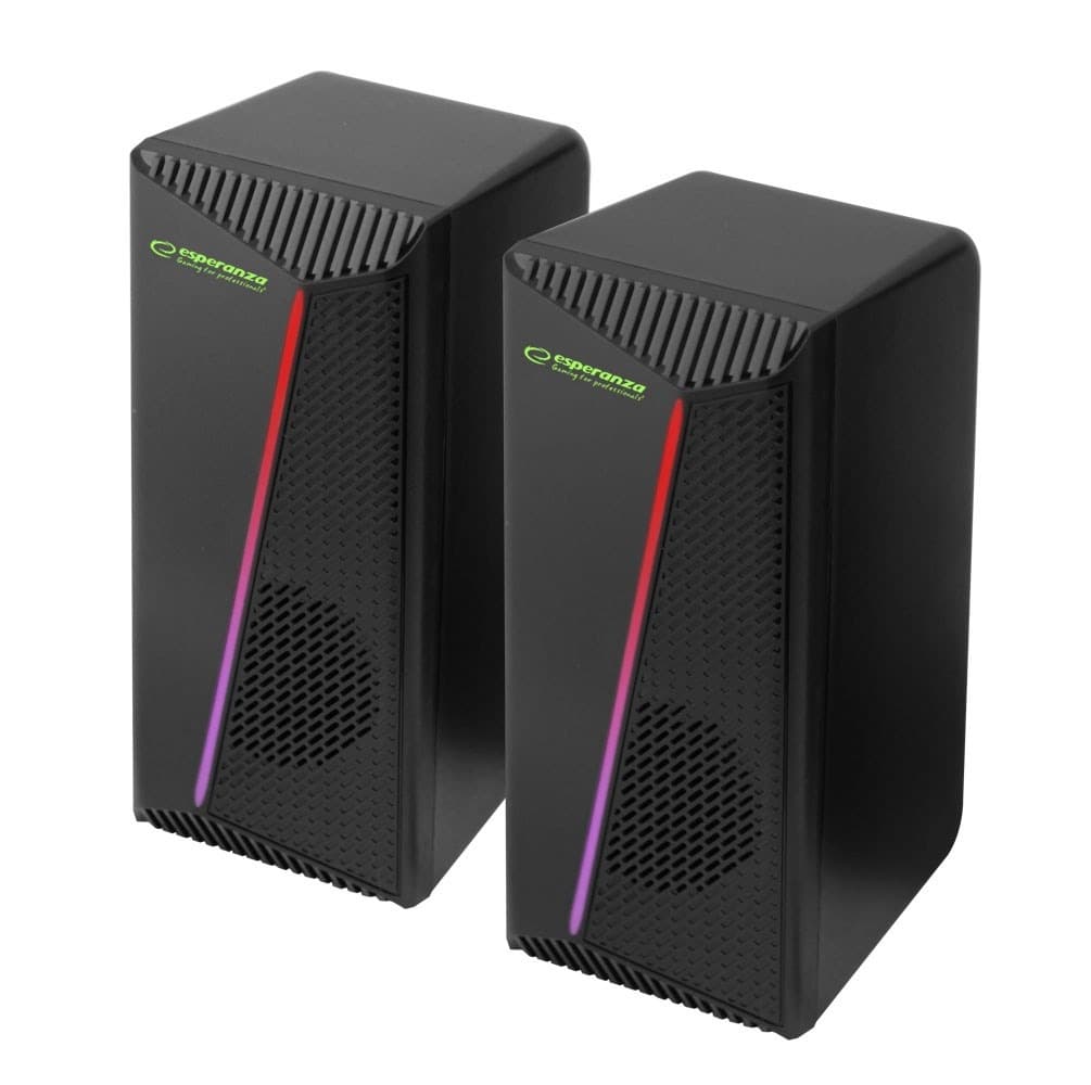 Głośniki 2.0 USB z podświetleniem LED Rainbow Esperanza Nortec EGS106