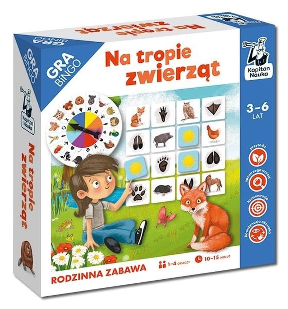 Gra Bingo Kapitan Nauka Na tropie zwierząt edukacyjna