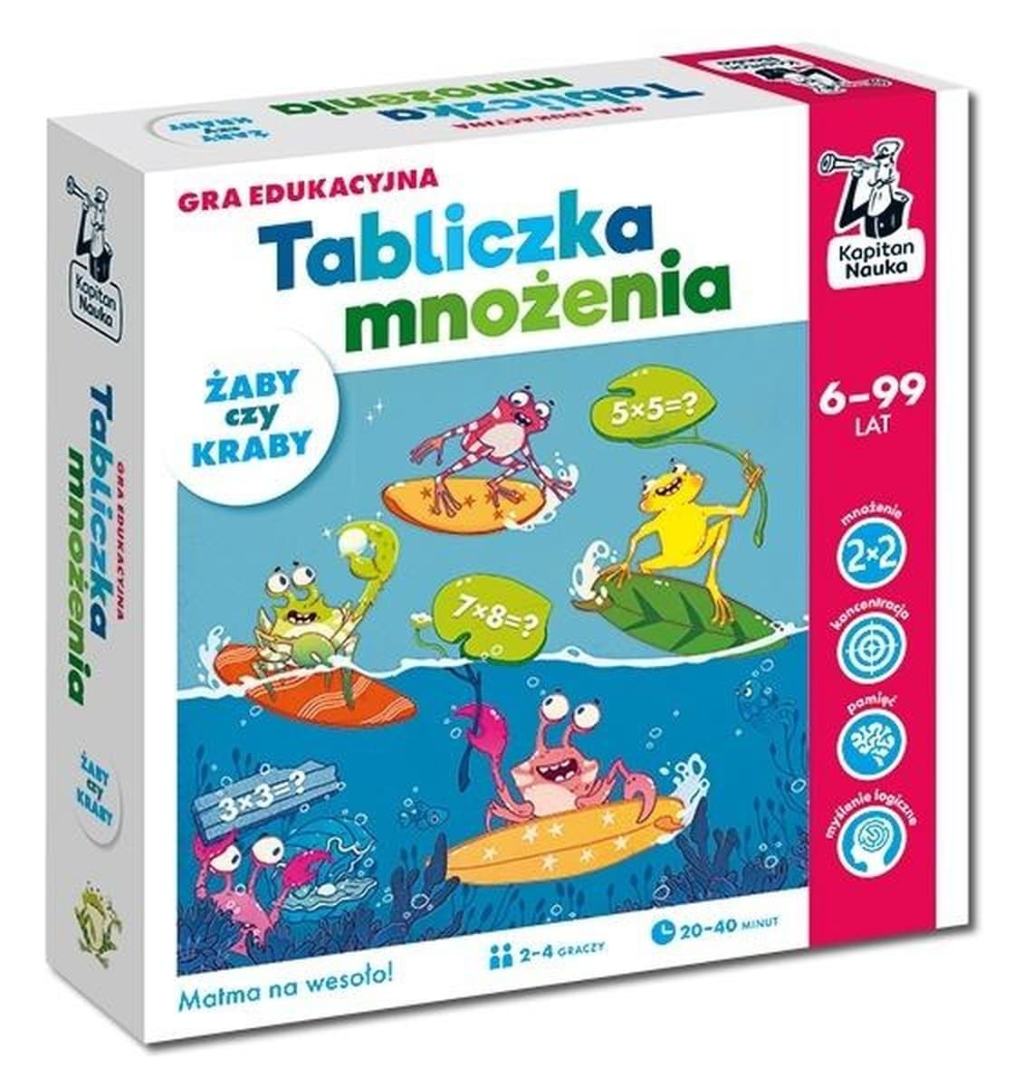 Gra edukacyjna Kapitan Nauka Tabliczka mnożenia Żaby czy kraby