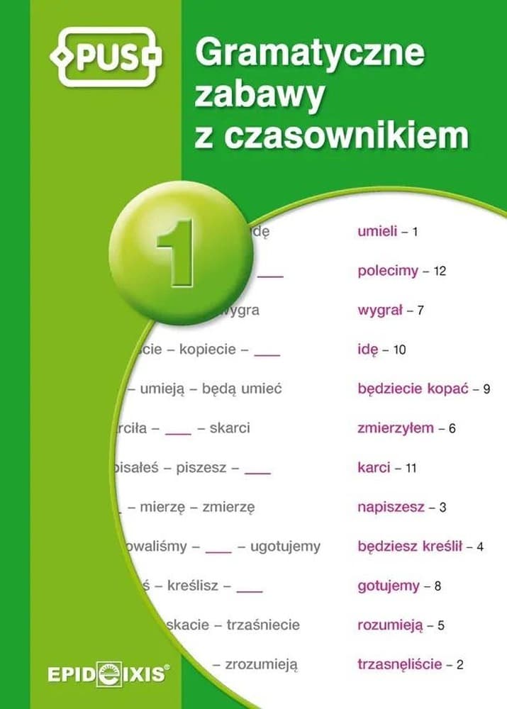 Gramatyczne zabawy z czasownikiem PUS - książka dla dzieci