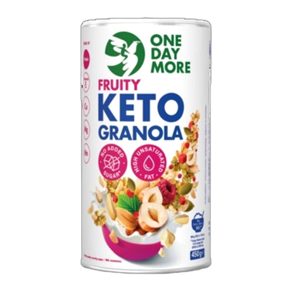 Granola Keto Fruity 450g z orzechami i liofilizowanymi owocami