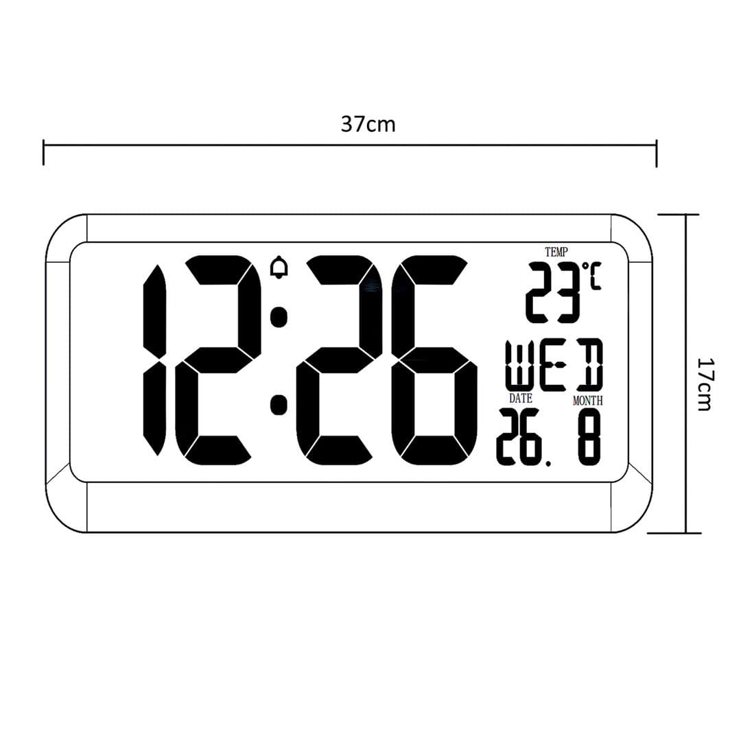 GREENBLUE Zegar ścienny LCD z czujnikiem temperatury