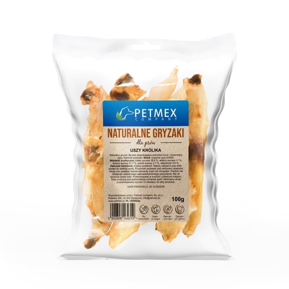 Gryzak dla psa z ucha królika Petmex 100g