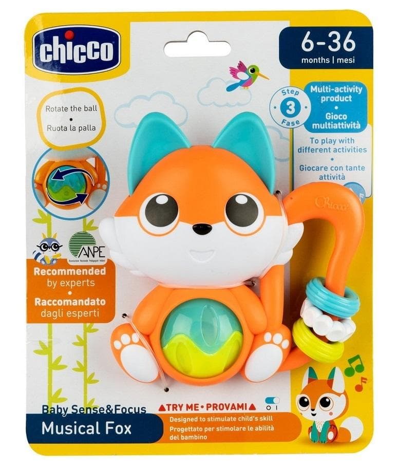 Grzechotka lisek elektroniczna z dźwiękami Chicco