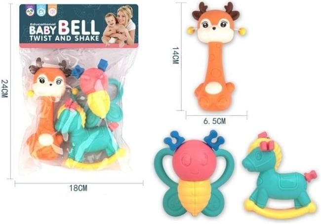 Grzechotki Baby Bell Twist and Shake 3 sztuki edukacyjne