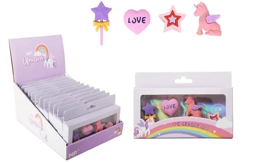 Gumki do ścierania Unicorn 4 sztuki