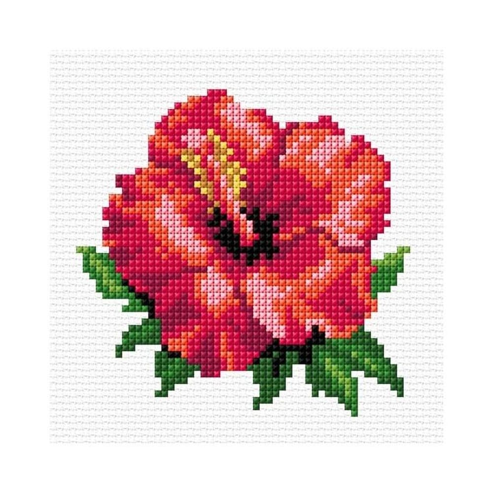 Haft krzyżykowy - Hibiskus