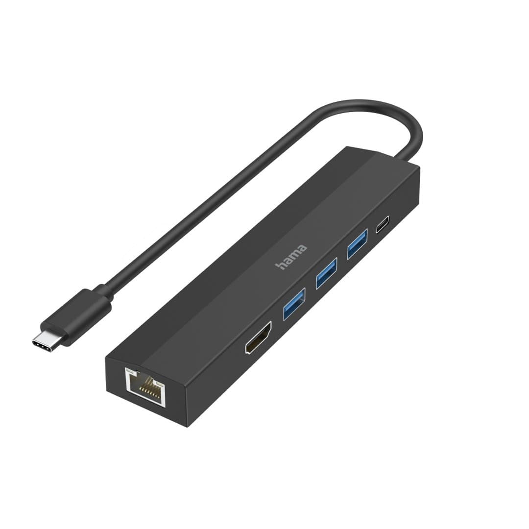 Hama USB-C Hub Multiport 6-w-1 5000 Mbit/s Czarny