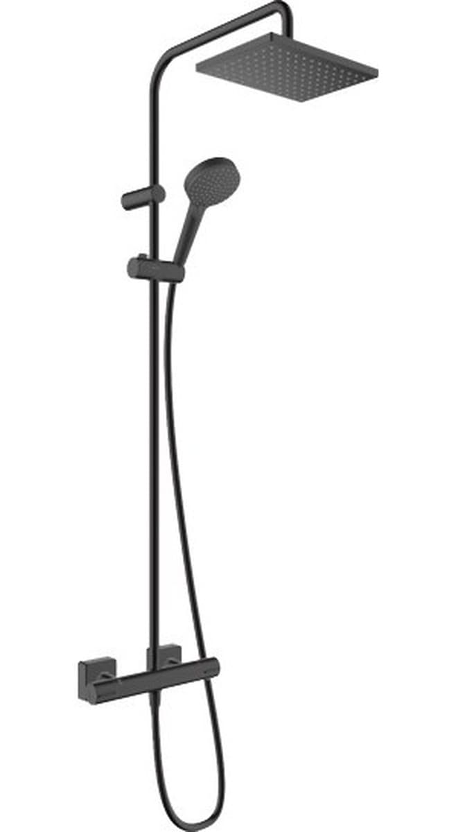 Hansgrohe Showerpipe 230 System Prysznicowy z 2 Głowicami, Ścienny, Czarny