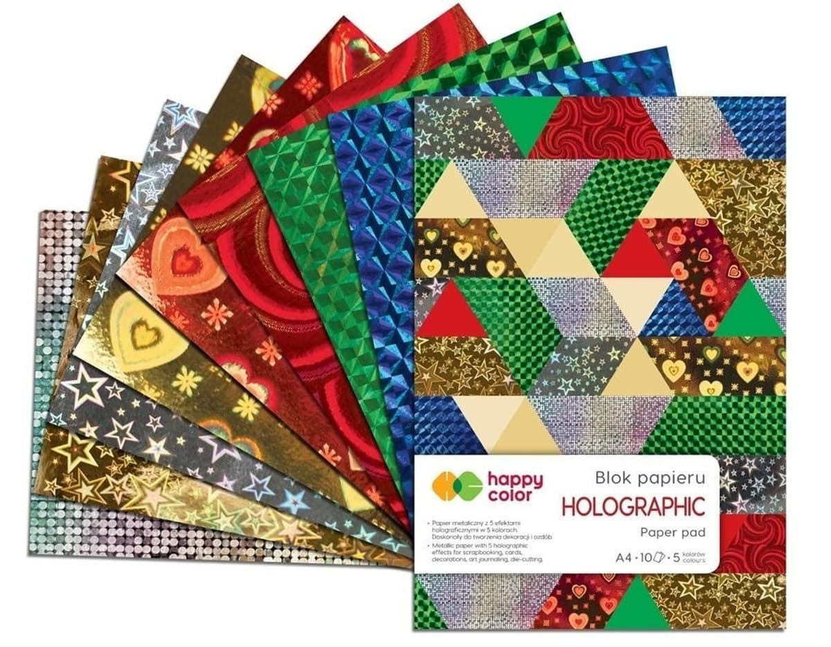 Happy Color Blok Rysunkowy A4 10 kartek holograficzny