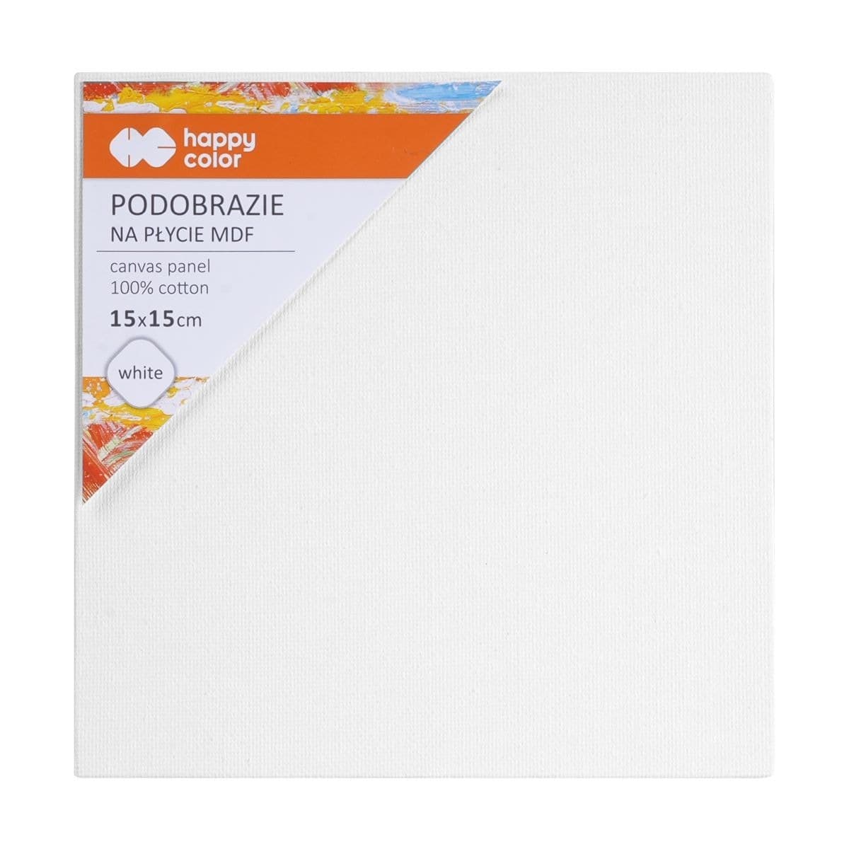 Happy Color Podobrazie bawełniane impregnowane białe 15x15 tablica MDF 4mm