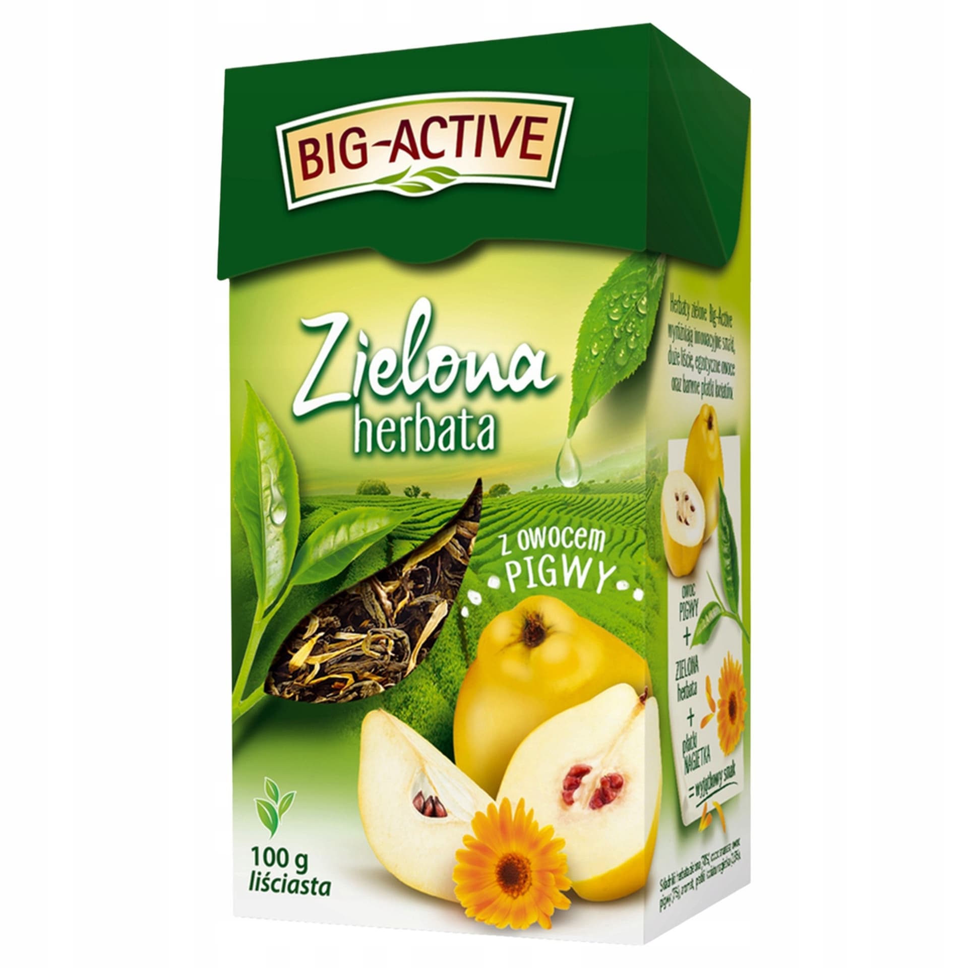 Big-Active Zielona herbata z owocem pigwy liściasta 100g