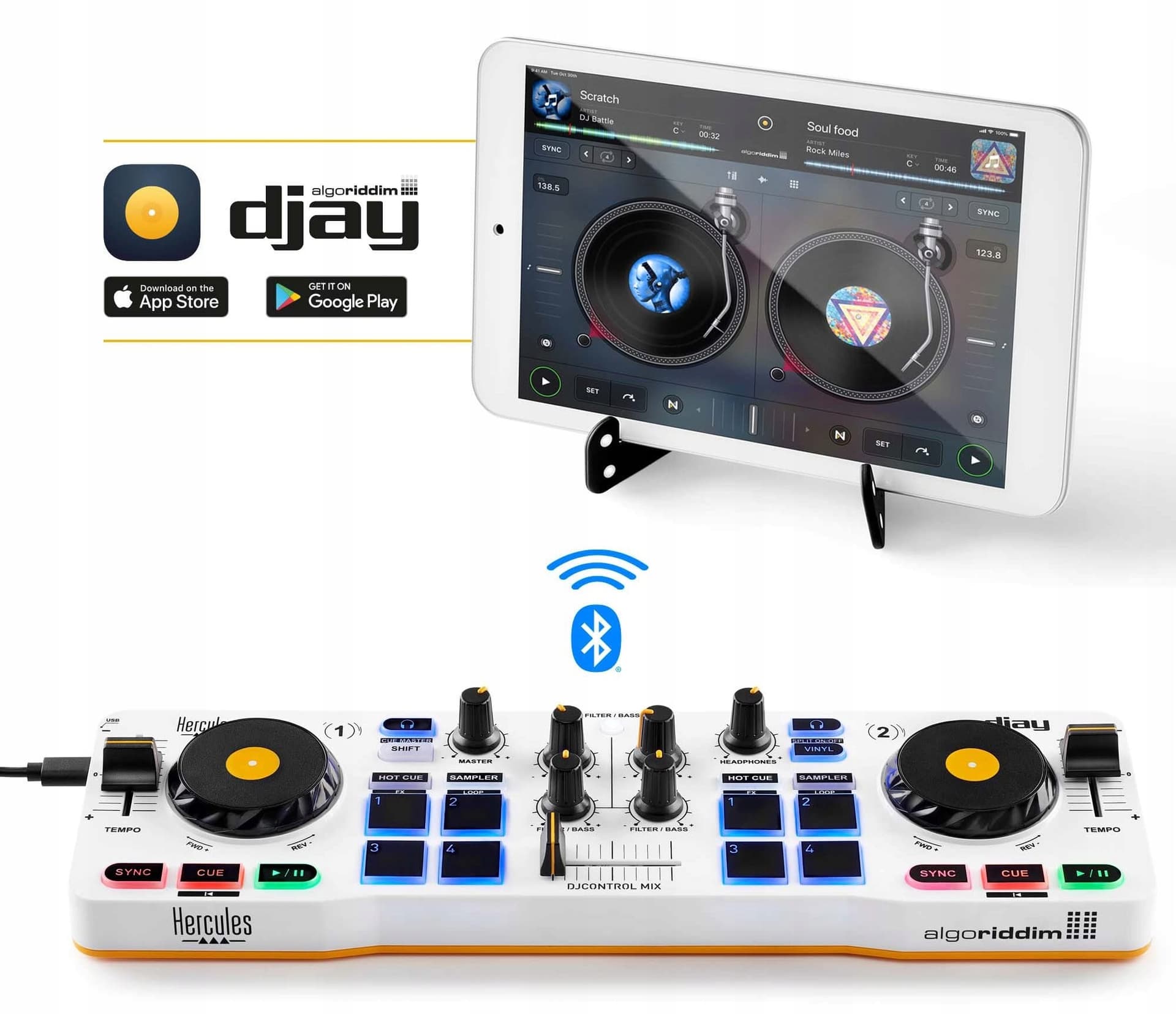 Hercules DJControl Mix Kontroler DJ Bluetooth do Android