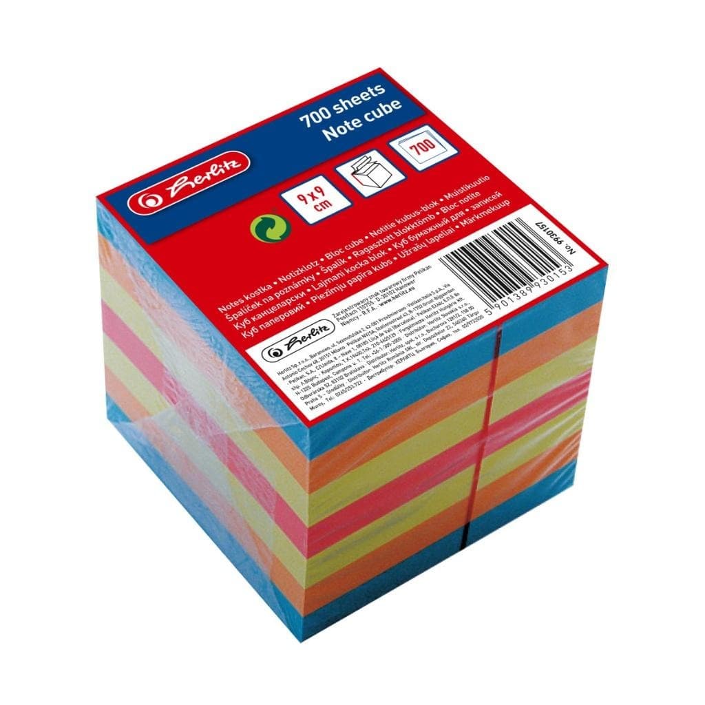HERLITZ Notes kostka 9x9x9 cm - 700 kartek, kolorowe