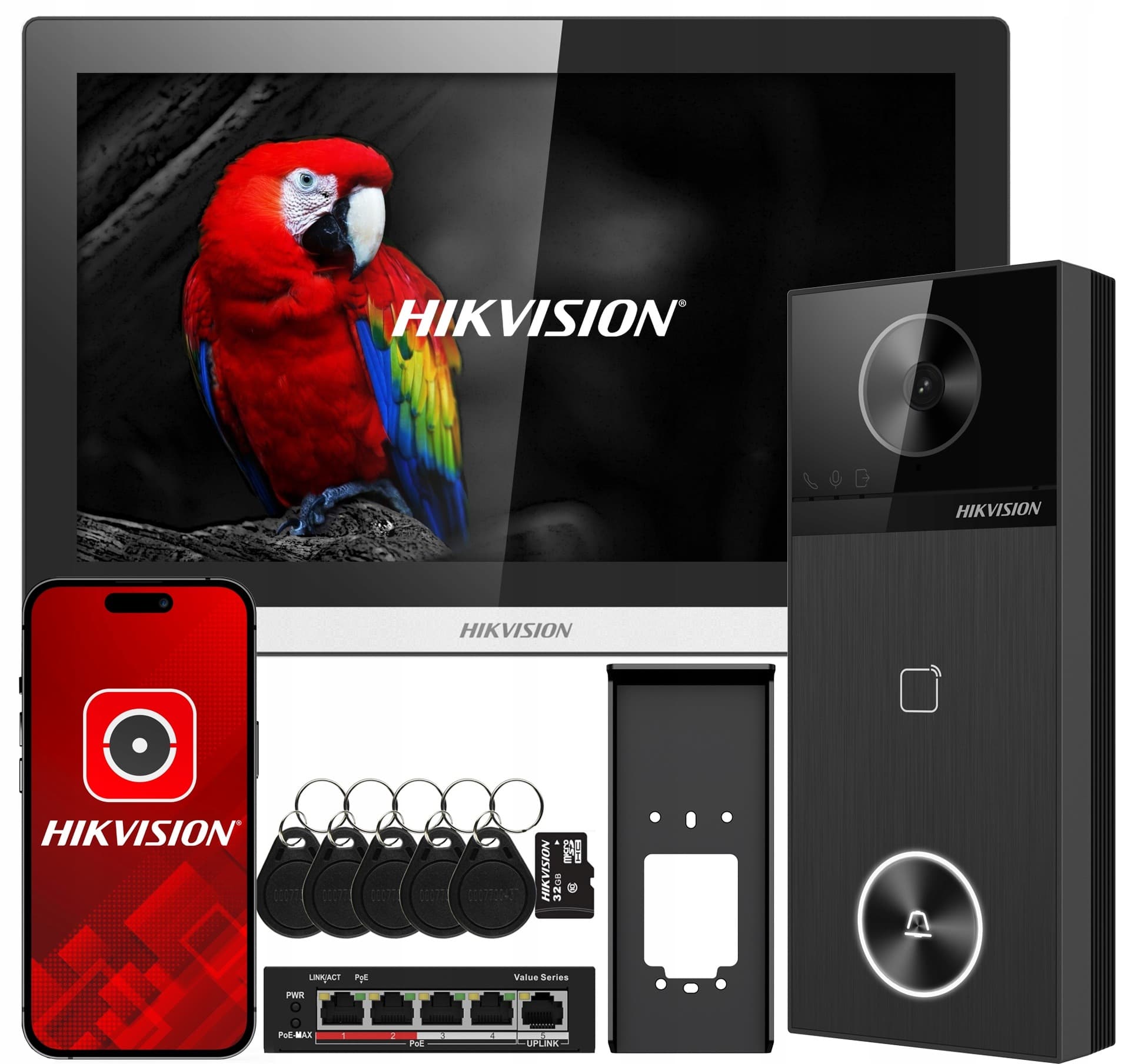 Hikvision Hybrid HD DS-KIS313-P(B) Zestaw wideodomofonowy
