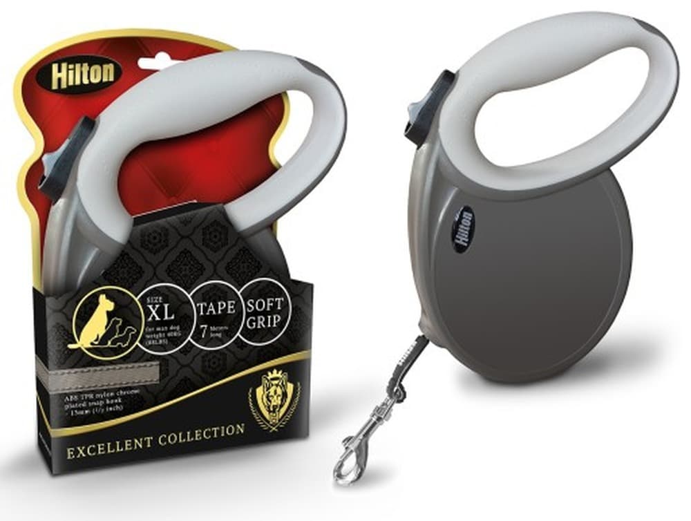 HILTON SMART DOG TAPE XL BRĄZOWO-BEŻOWA SMYCZ AUTOMATYCZNA 7M DLA PSA DO 40KG
