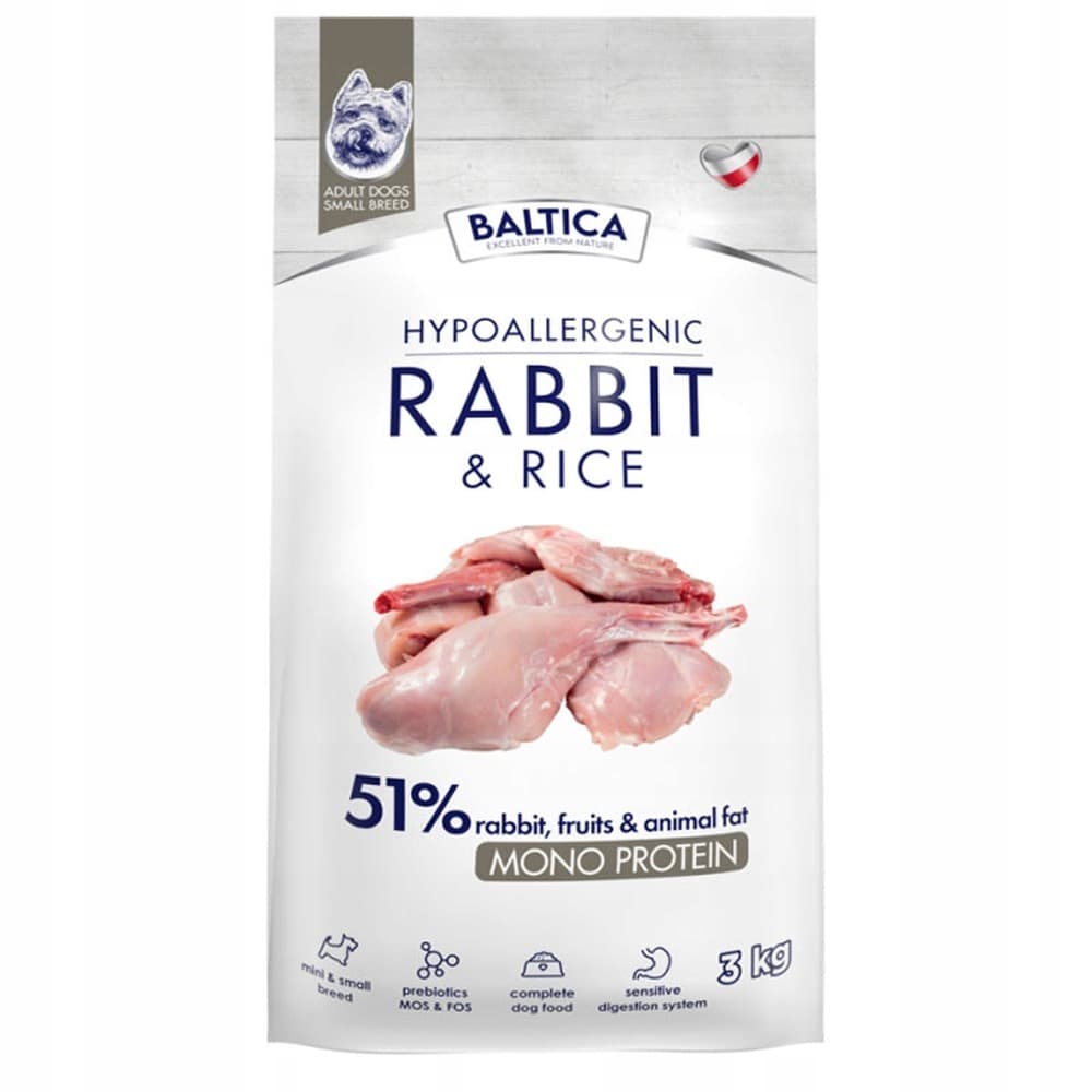 Baltica Nutraceutic Królik i ryż Hipoalergiczna Karma dla psa 3 kg