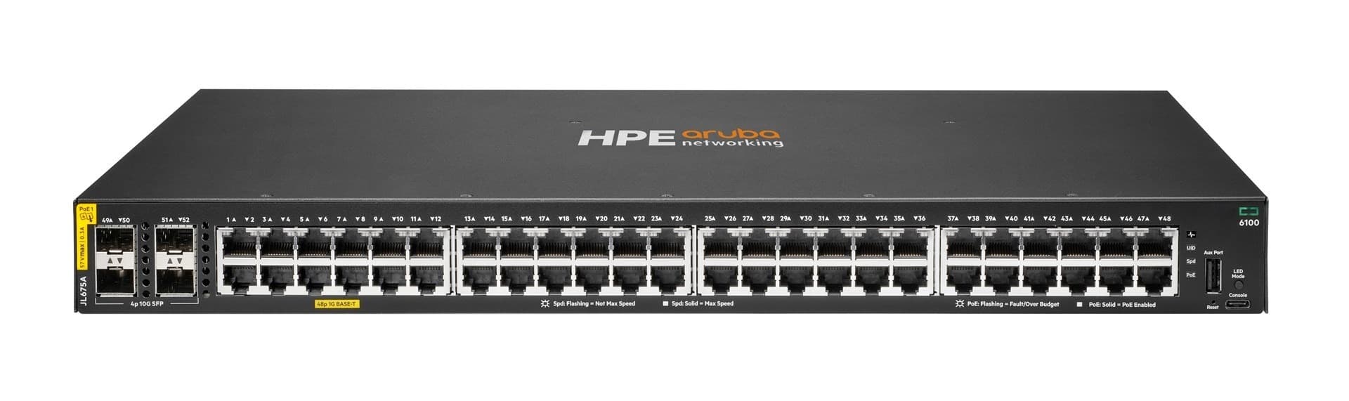 HPE Aruba 6100 Zarządzalny 48G 4SFP+ PoE+ Przełącznik 370W