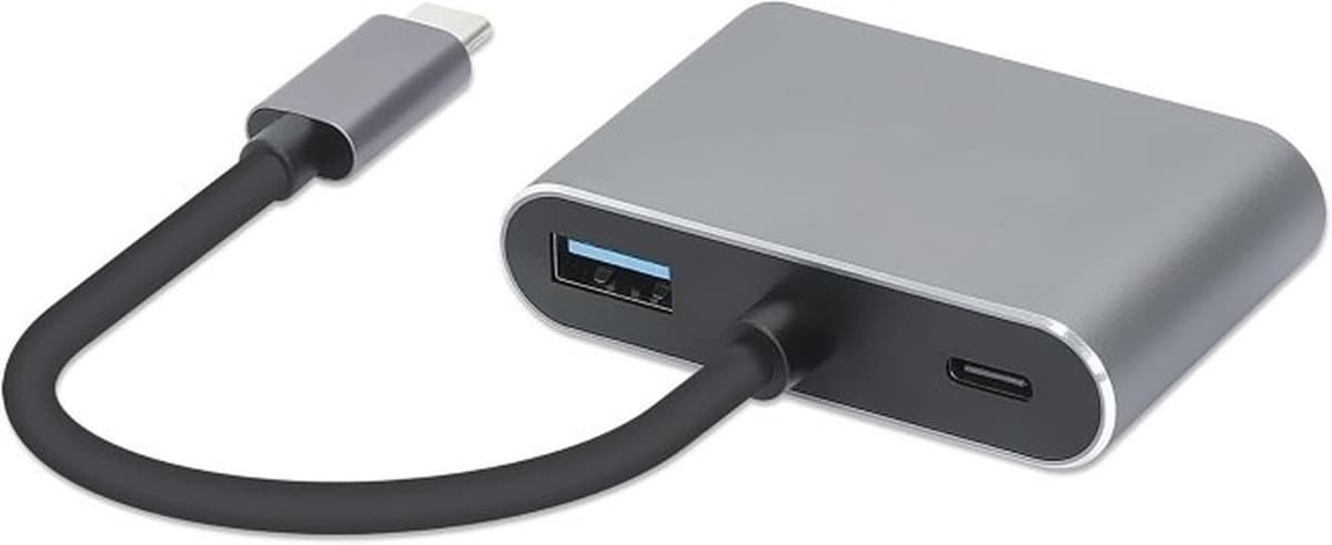 Hub USB Typ-C 4w1 USB 3.0 + PD 100W + HDMI 4K30Hz + VGA FullHD