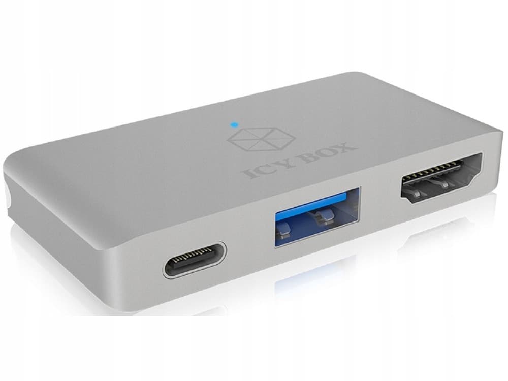 ICY BOX IB-DK4062-CPD Stacja Dokująca USB-C, 2xHDMI, VGA, USB 3.2 Gen 1, Czytnik Kart, Antracyt