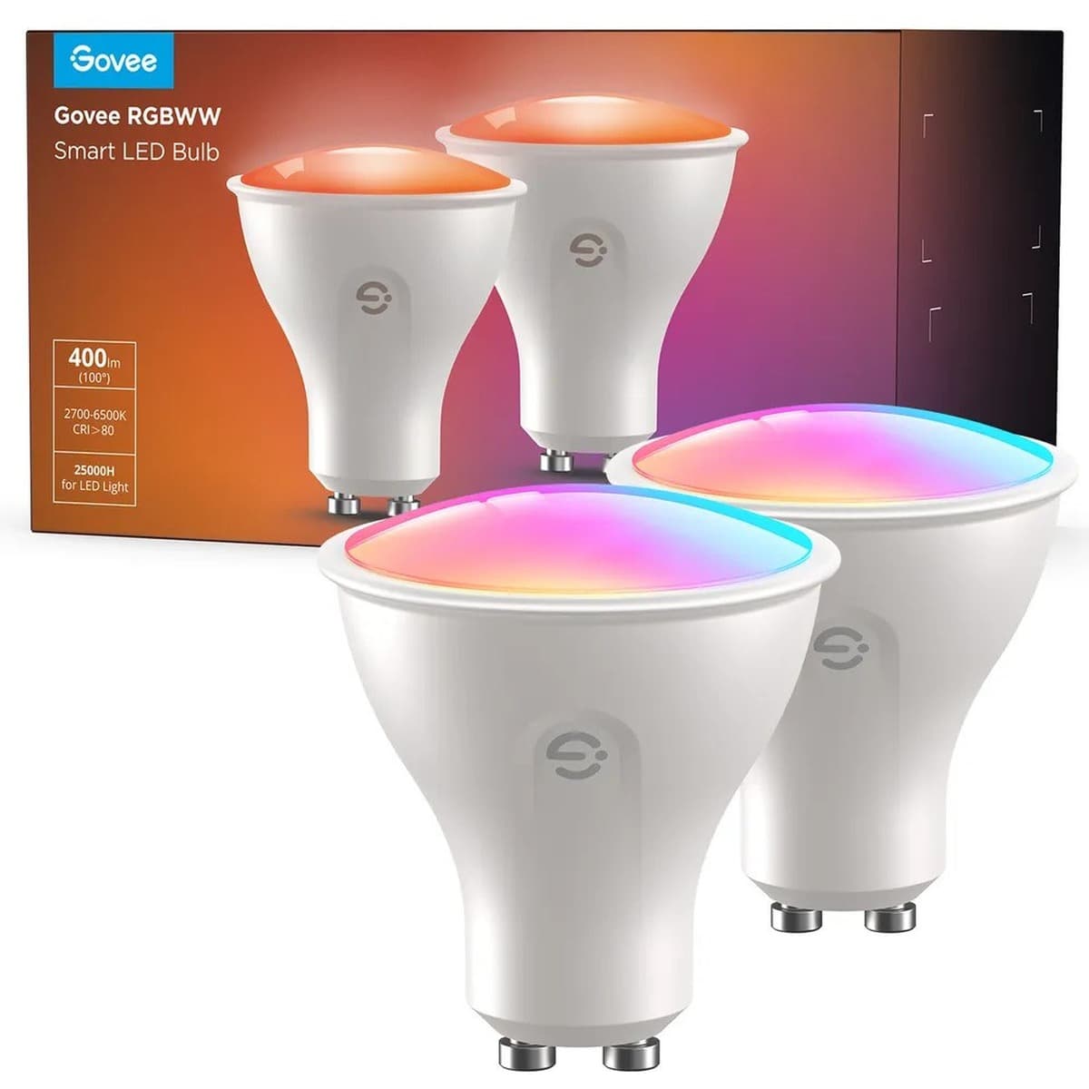 Inteligentna żarówka LED GU10 RGBWW 2-pack 4,8 W Wi-Fi Bluetooth