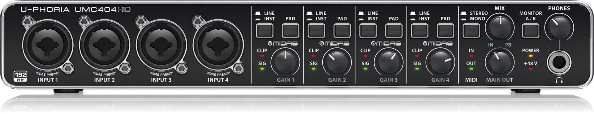 Behringer Interfejs audio - 4 wejścia/4 wyjścia USB