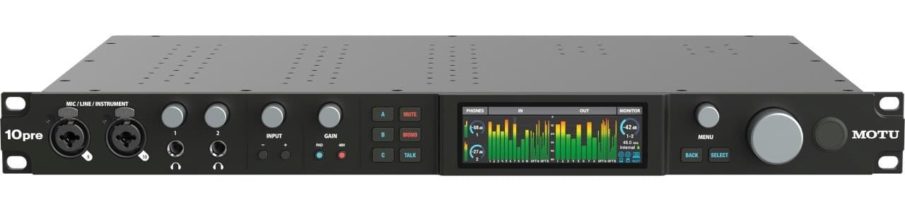 Interfejs audio USB MOTU 10pre 10 wejść XLR 8 wyjść 1/4 cala