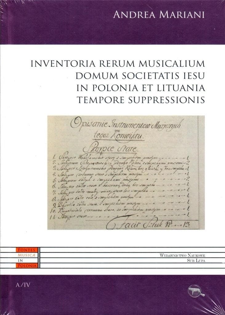 Inwentarze jezuickie jako źródło kultury muzycznej