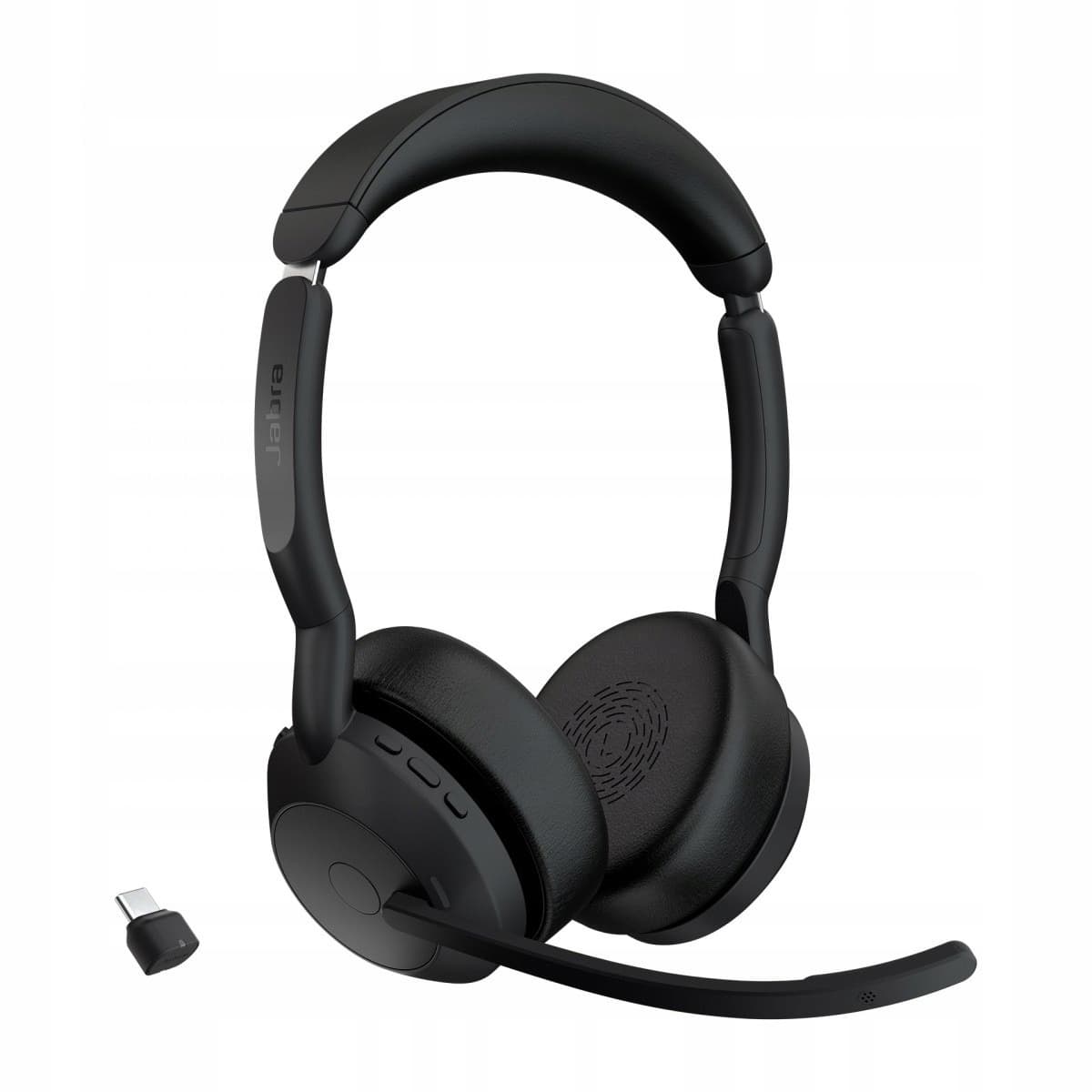 Jabra Evolve2 25 Bezprzewodowe słuchawki nauszne do biura z podstawką ładującą czarne