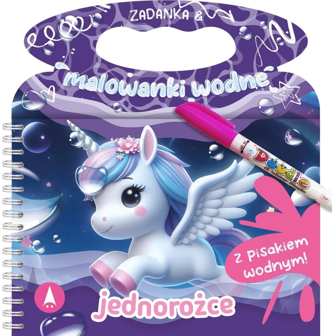 Jednorożce. Zadania i malowanki wodne - książeczka edukacyjna dla dzieci