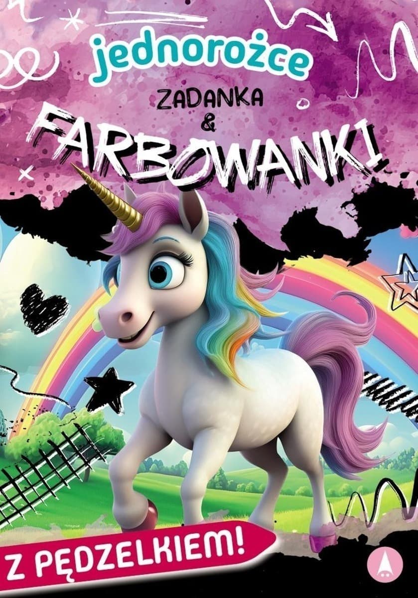 Jednorożce Zadanka i Farbowanki - Książeczka edukacyjna dla dzieci