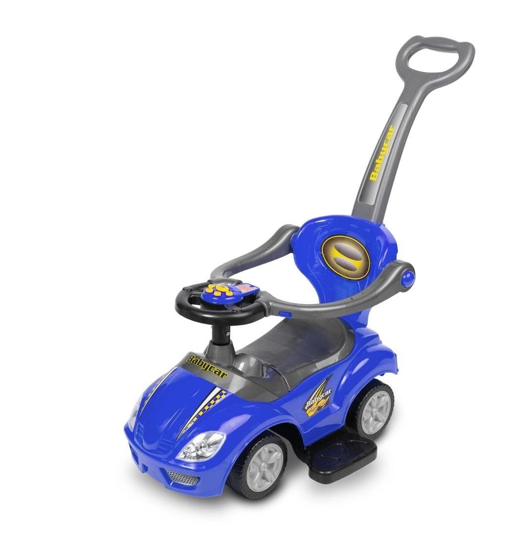 Jeździk Race Car 2w1 niebieski z panelem dźwiękowym dla dzieci