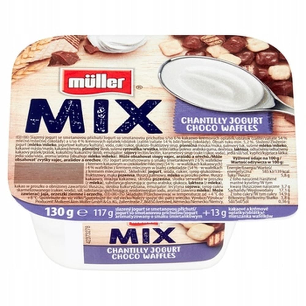 Müller Mix jogurt śmietankowy z Choco Waffles 130g