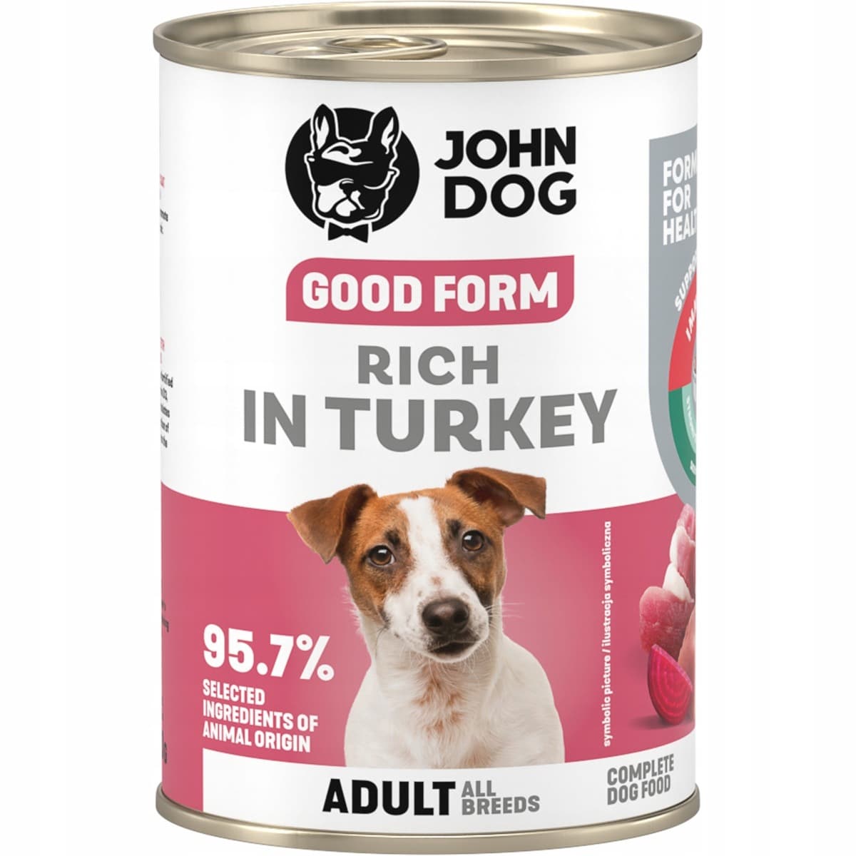 John Dog Good Form karma dla dorosłych psów z indykiem 400 g