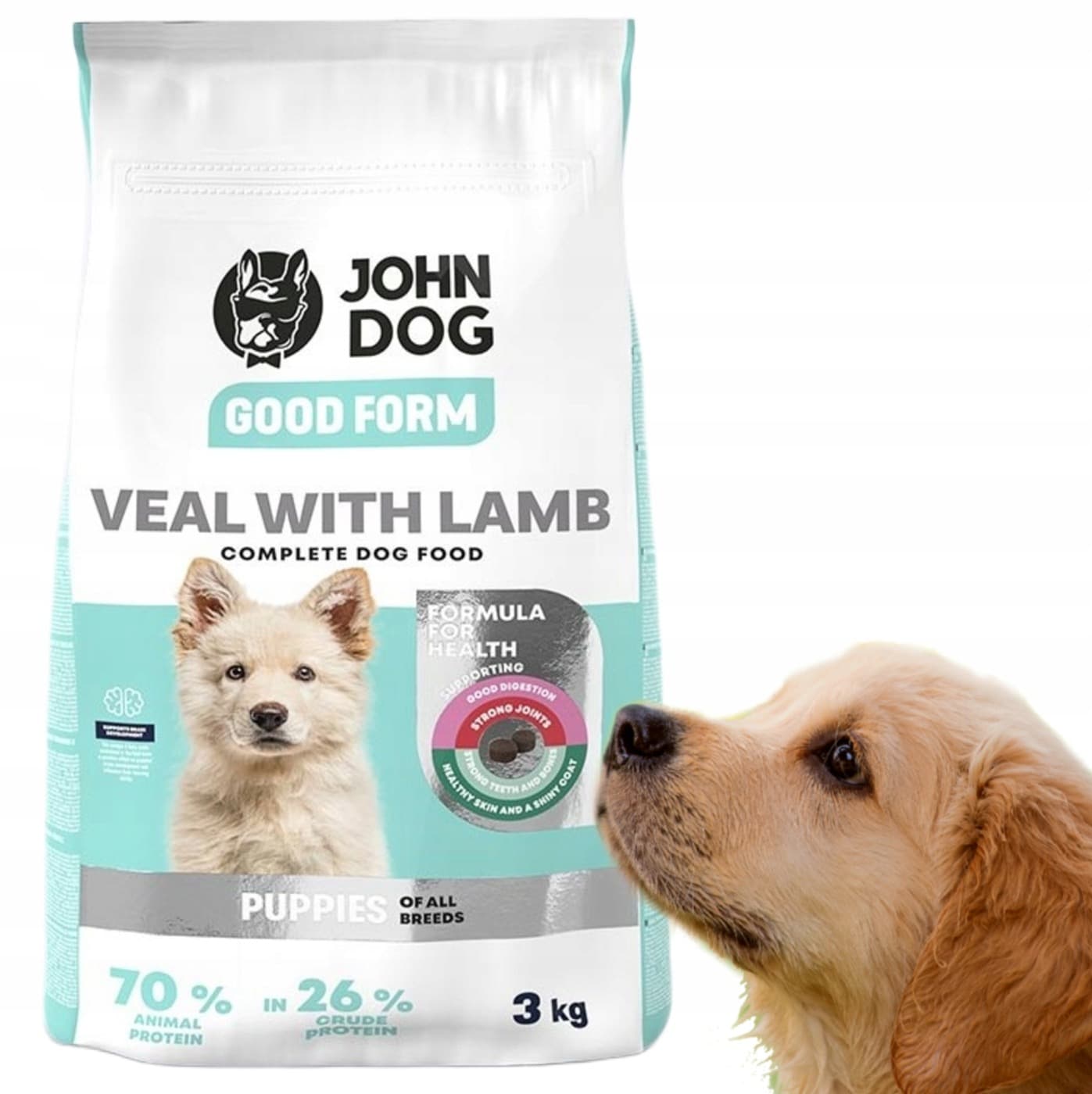 John Dog GOOD FORM SZCZENIAK cielęcina z jagnięciną Karma sucha dla psa 3kg