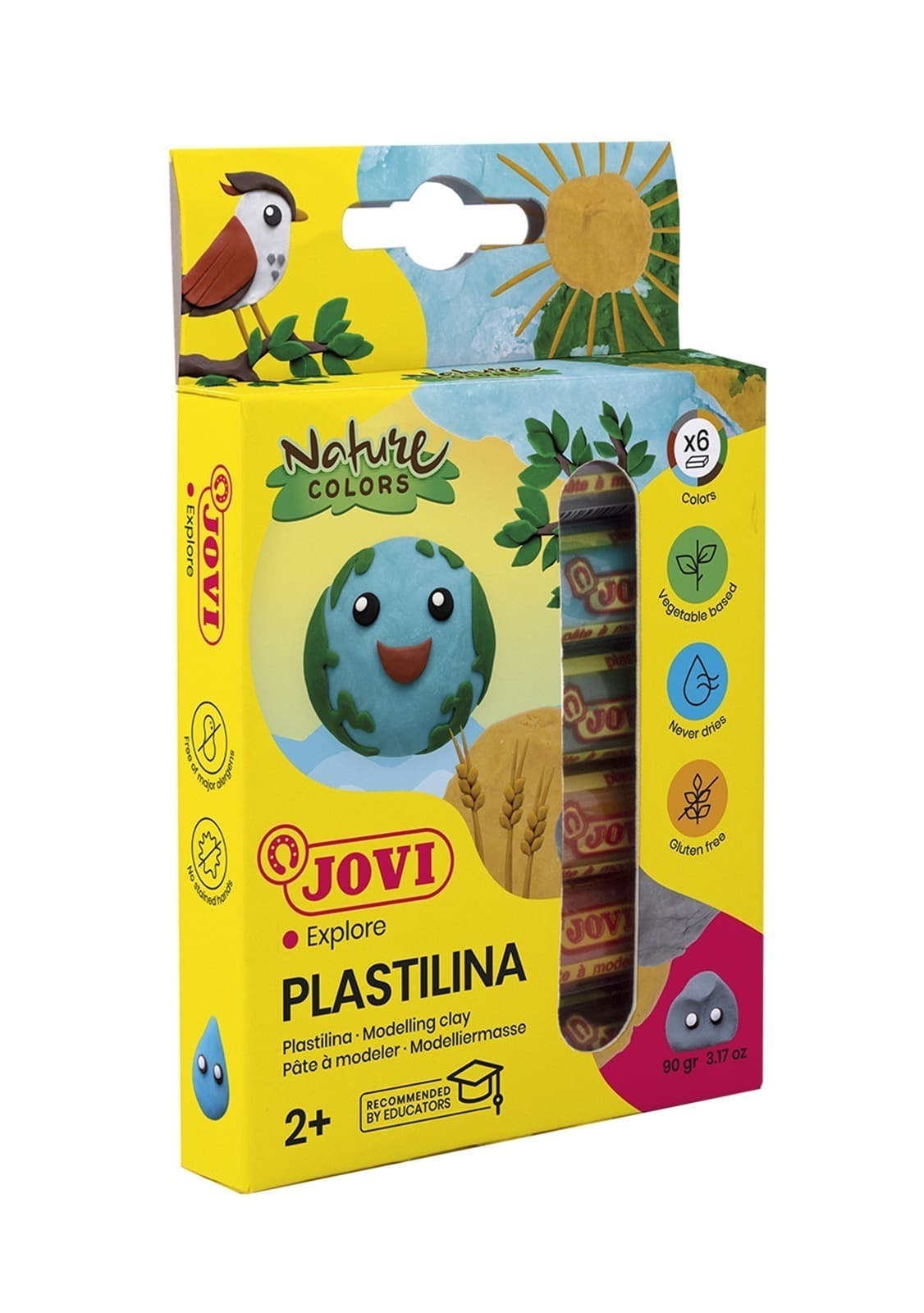 JOVI Plastelina naturalna 6 kolorów - idealna dla dzieci od 2 lat