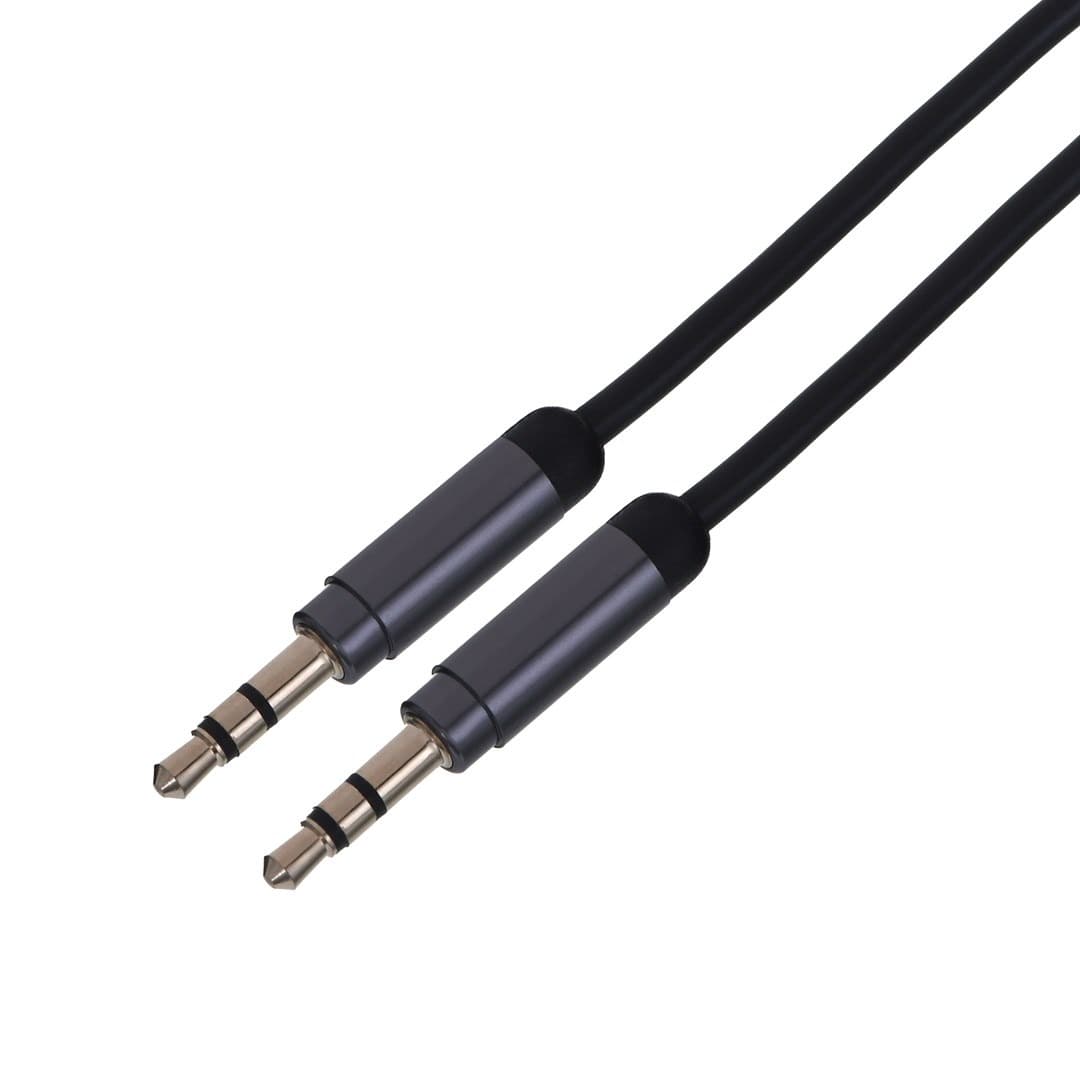 Kabel audio stereo Mini Jack 3.5mm Męski - Męski 1m czarny