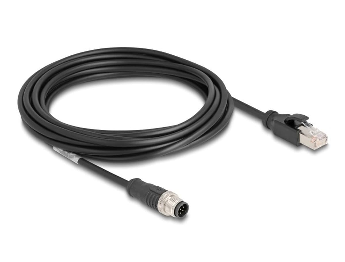Kabel Delock M12 A-kodowany 8-pin męski na RJ45 męski 5 m