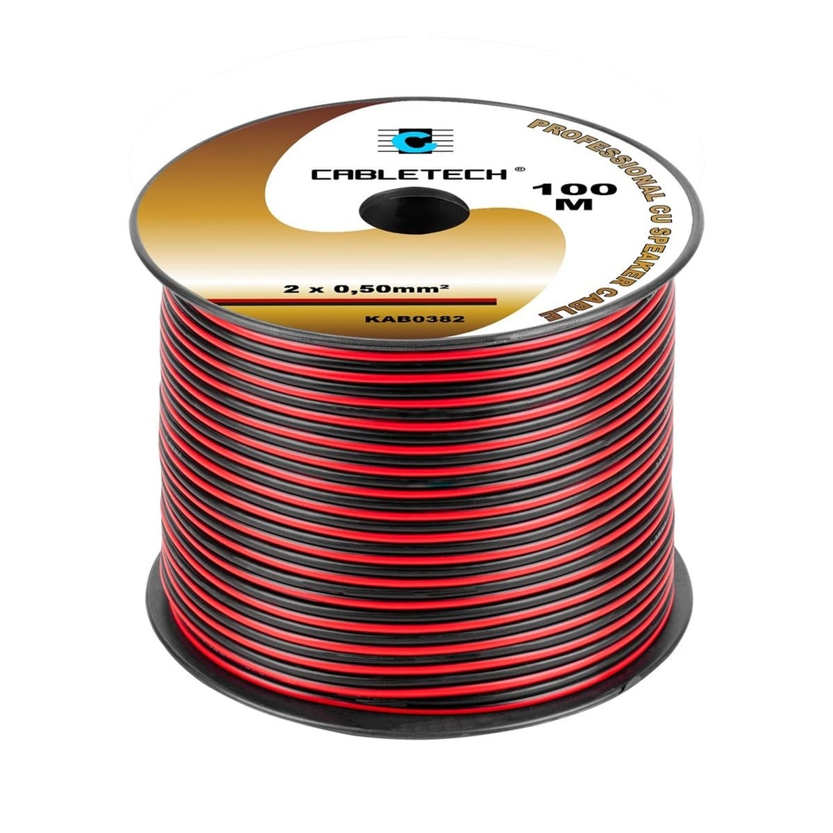 Kabel głośnikowy miedziany OFC 0,5 mm² czarno-czerwony 1 metr