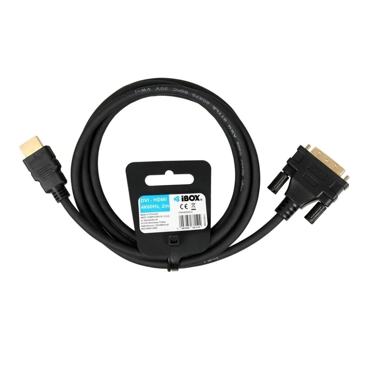Kabel HDMI do DVI FullHD 1080P 2m