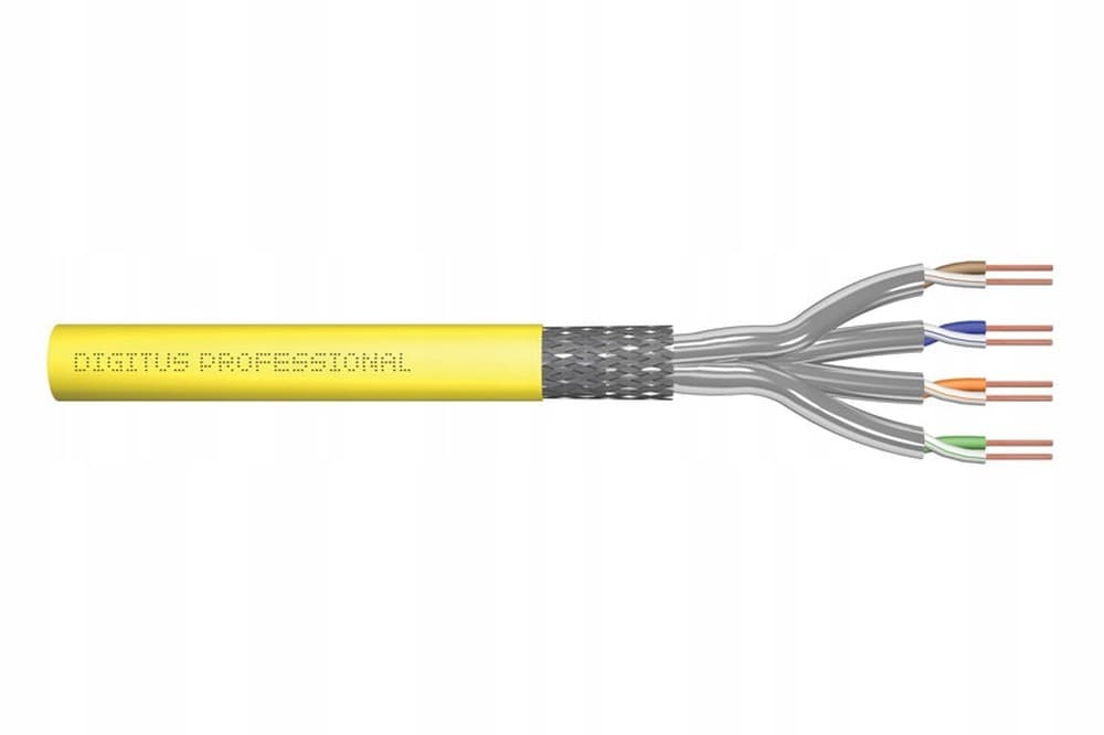 Kabel instalacyjny DIGITUS kat.7A S/FTP B2ca AWG 22/1 LSOH 500m żółty