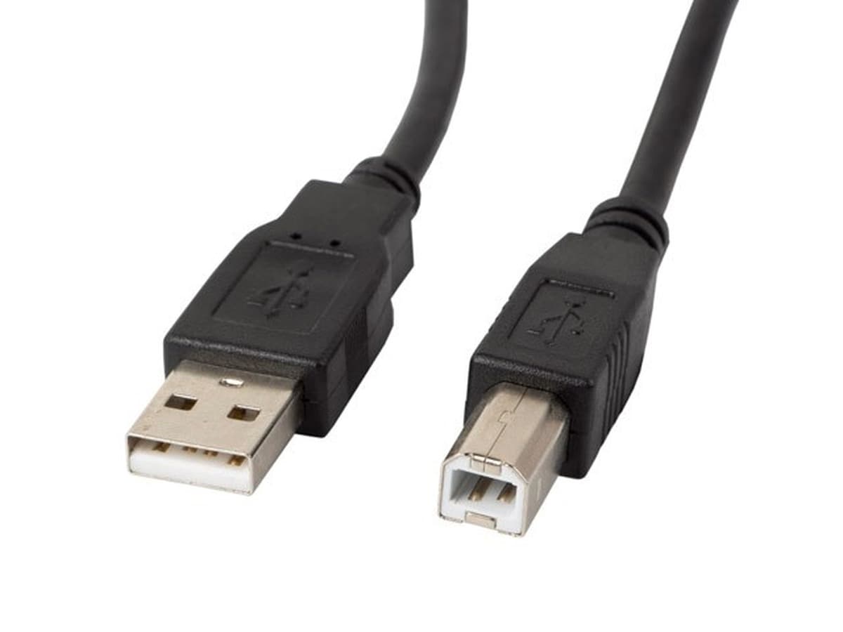 Kabel Lanberg USB-A na USB-B 1m z filtrem ferrytowym, czarny