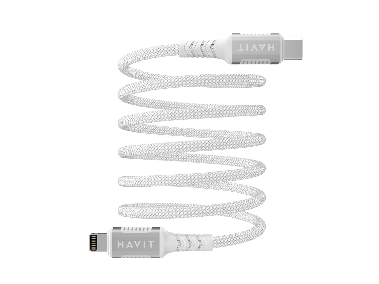 Havit Kabel magnetyczny USB-C Lightning biały