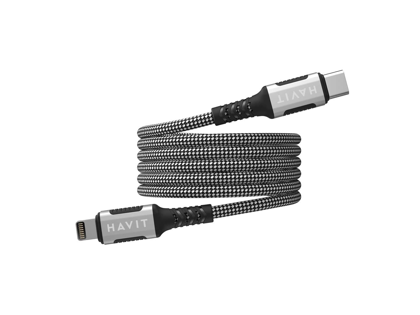Havit Kabel magnetyczny USB-C Lightning czarny